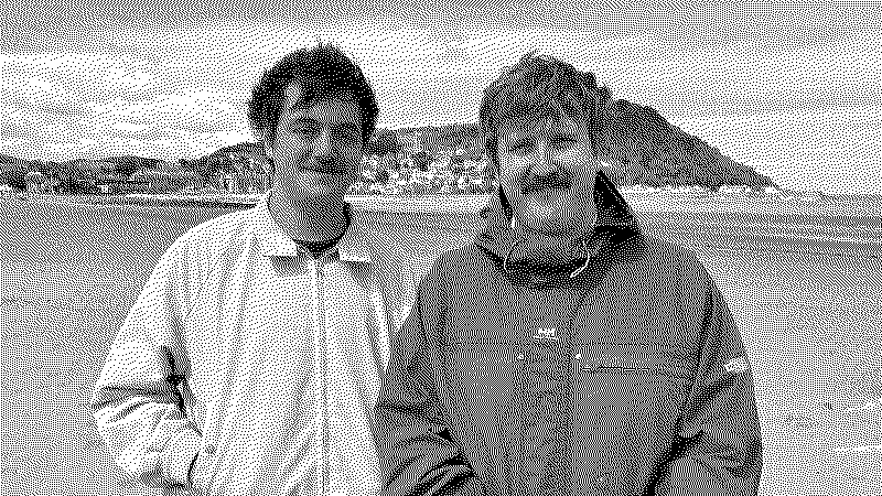 Josh and Ben from Getdown Services on the beach in Minehead