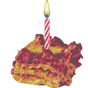 A slice of lasagna with a lit candle sticking out of it