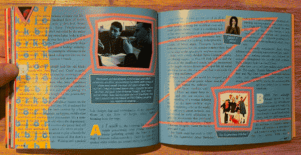 A spread from an article about Bjork